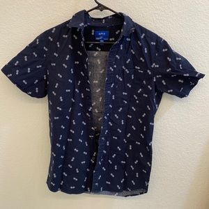 Apt. 9 Men's  Pineapple Button Down Shirt - Navy
